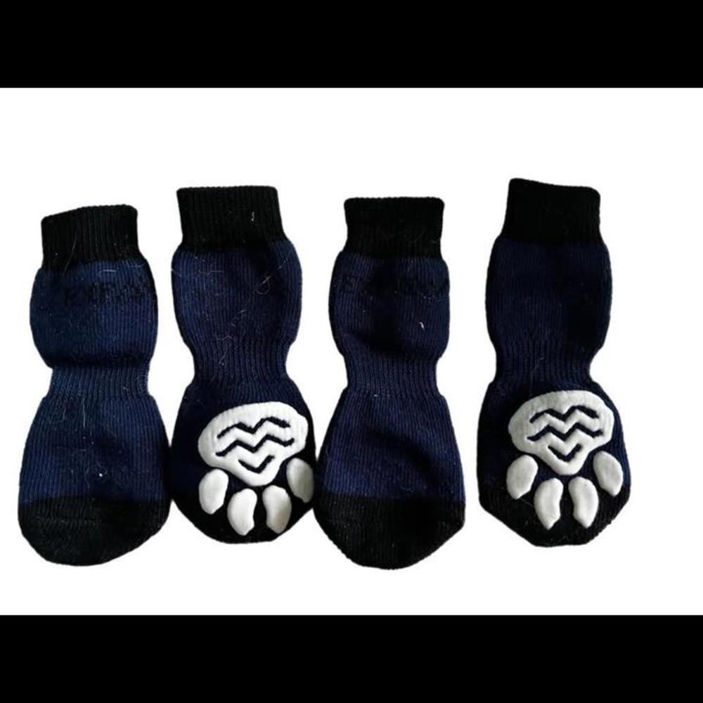 Paw Print Pet Socks - Non-Slip Dog Booties Small